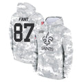 Vanessashop NO.Saints #87 Noah Fant Player Arctic Camo Salute to Service Pullover Hoodies Limited Game Stitched Jerseys