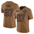 Vanessashop NO.Saints #87 Noah Fant Player Brown Salute To Service Limited Stitched Jerseys