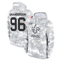 Vanessashop NO.Saints #96 Carl Granderson Player Arctic Camo Salute to Service Pullover Hoodies Limited Game Stitched Jerseys