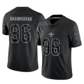 Vanessashop NO.Saints #96 Carl Granderson Player Black Limited Reflective Home Game Stitched Jerseys