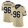 Vanessashop NO.Saints #96 Carl Granderson Player Gold Limited Vapor F.U.S.E. Home Game Stitched Jerseys