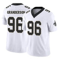 Vanessashop NO.Saints #96 Carl Granderson Player White Limited Vapor F.U.S.E. Home Game Stitched Jerseys