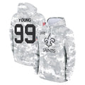 Vanessashop NO.Saints #99 Chase Young Player Arctic Camo Salute to Service Pullover Hoodies Limited Game Stitched Jerseys