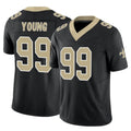 Vanessashop NO.Saints #99 Chase Young Player Black Limited Vapor F.U.S.E. Home Game Stitched Jerseys