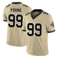Vanessashop NO.Saints #99 Chase Young Player Gold Limited Vapor F.U.S.E. Home Game Stitched Jerseys