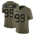 Vanessashop NO.Saints #99 Chase Young Player Olive 2025 Salute To Service Limited Stitched Jerseys