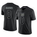 Vanessashop NY.Giants #0 Brian Burns Player Black Limited Reflective Home Game Stitched Jerseys