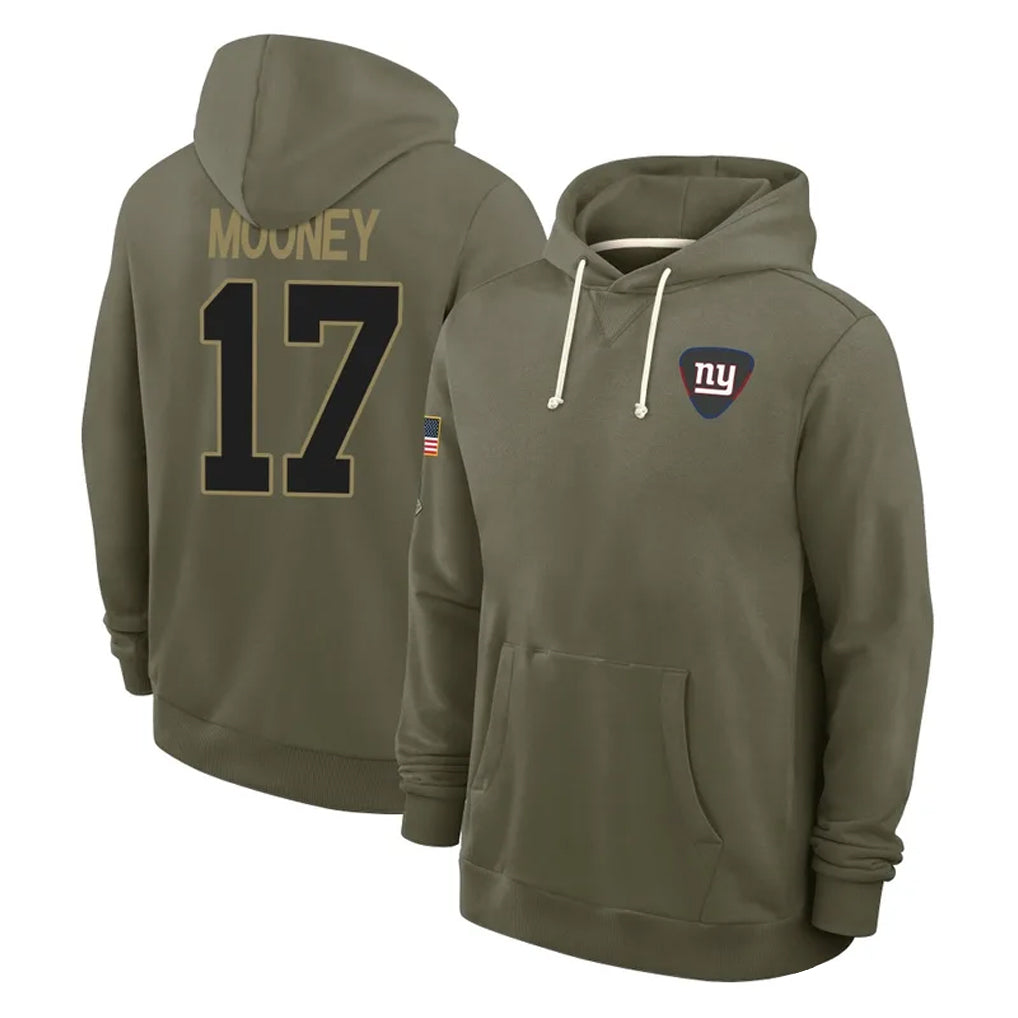 Vanessashop NY.Giants #17 Darnell Mooney Player Olive Salute to Service Pullover Hoodies Limited Stitched Jerseys