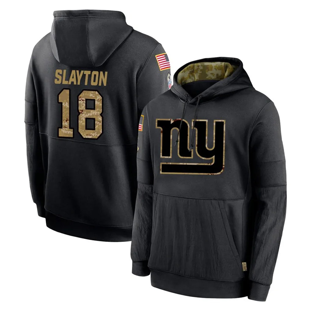 Vanessashop NY.Giants #18 Darius Slayton Player Black Salute to Service Hoodies Limited Game Stitched Jerseys