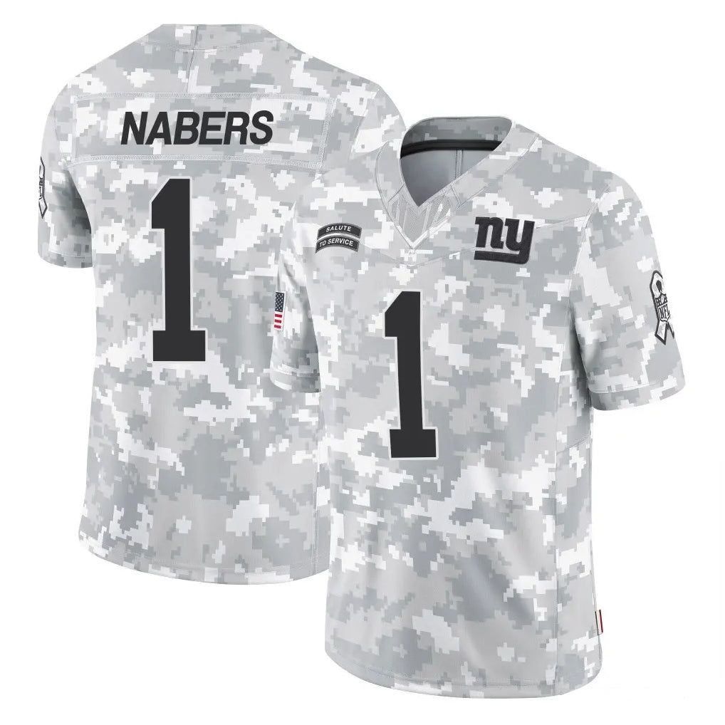 Vanessashop NY.Giants #1 Malik Nabers Player Arctic Camo Salute To Service Limited Game Stitched Jerseys
