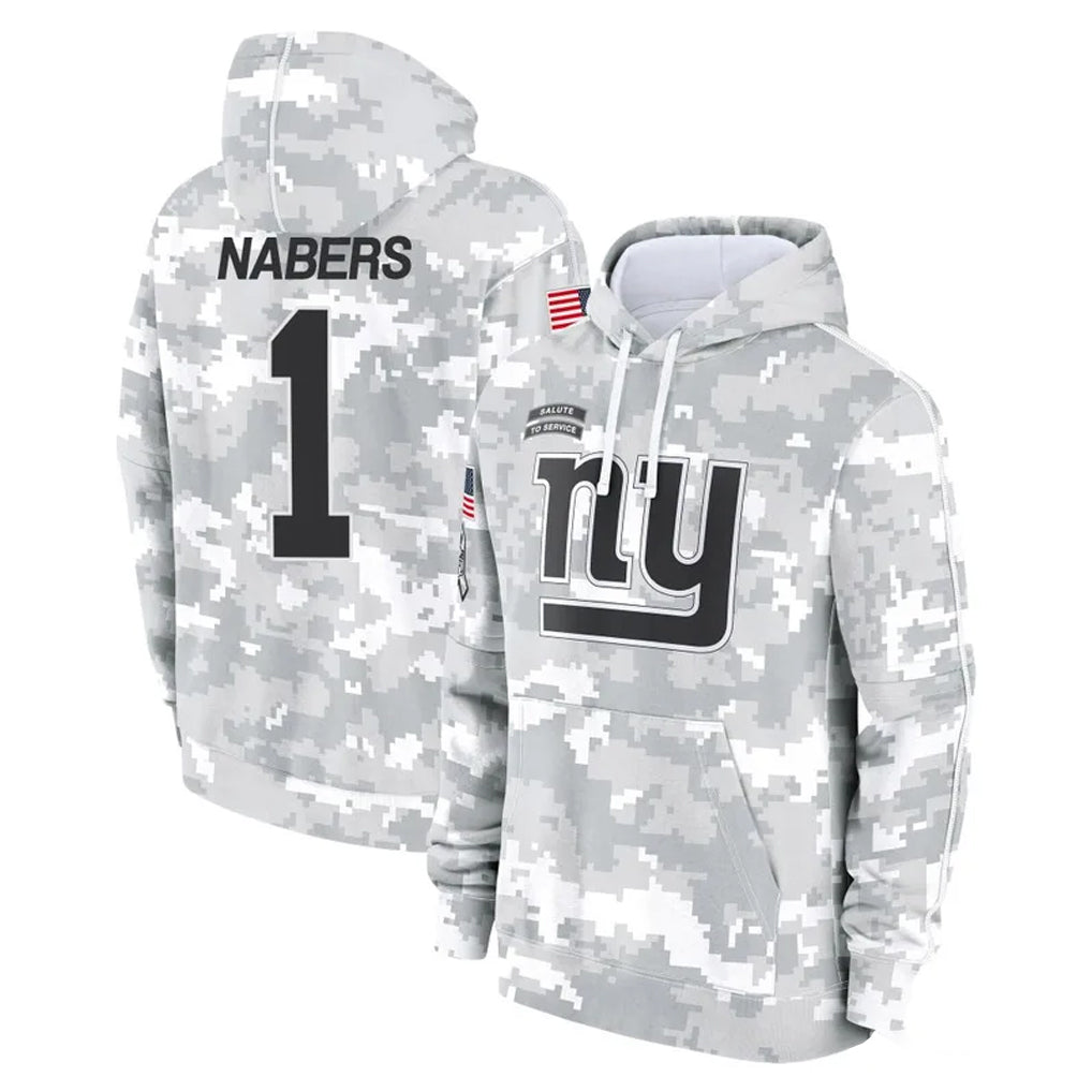 Vanessashop NY.Giants #1 Malik Nabers Player Arctic Camo Salute to Service Pullover Hoodies Limited Game Stitched Jerseys