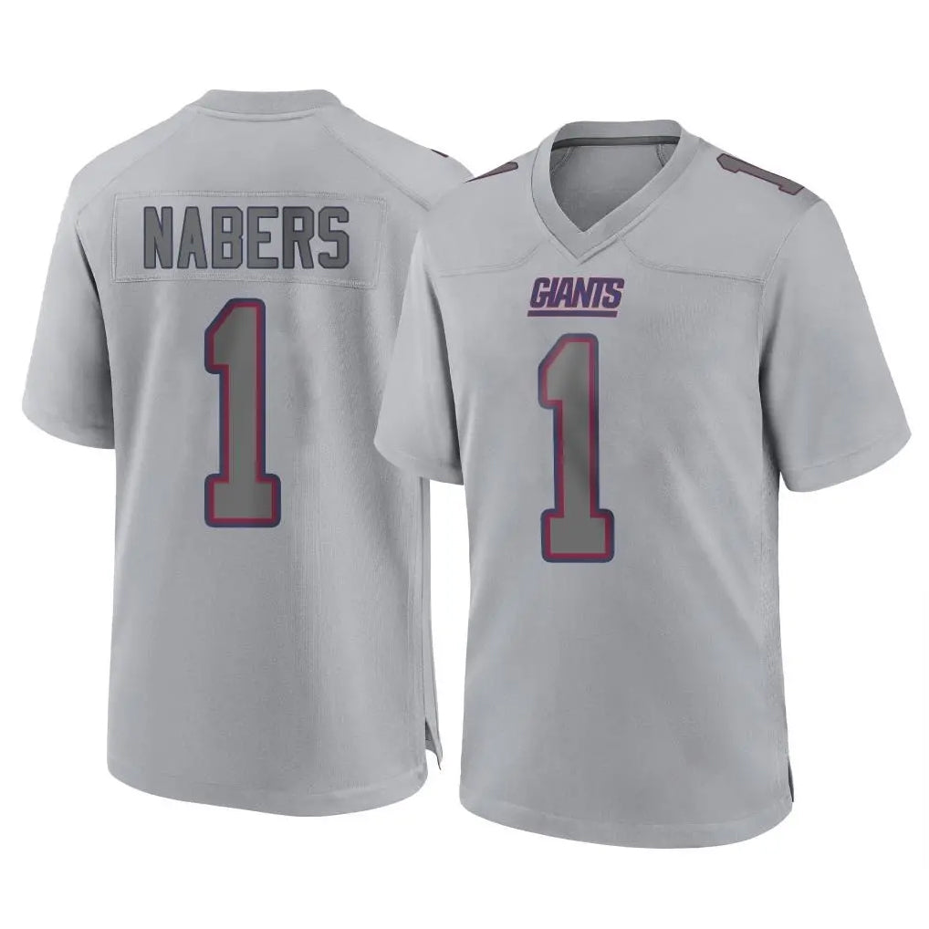 Vanessashop NY.Giants #1 Malik Nabers Player Gray Atmosphere Fashion Limited Game Stitched Jerseys