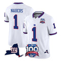 Vanessashop NY.Giants #1 Malik Nabers Player White 100th Season & State Patch Vapor Limited Home Game Stitched Jerseys