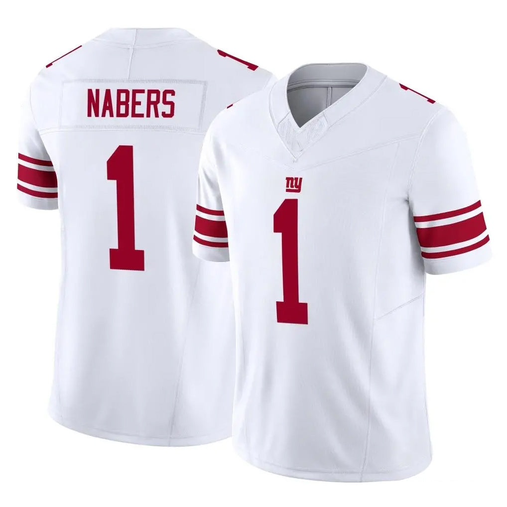 Vanessashop NY.Giants #1 Malik Nabers Player White Limited Vapor F.U.S.E. Home Game Stitched Jerseys