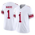 Vanessashop NY.Giants #1 Malik Nabers Player White Limited Vapor F.U.S.E. Home Game Stitched Jerseys