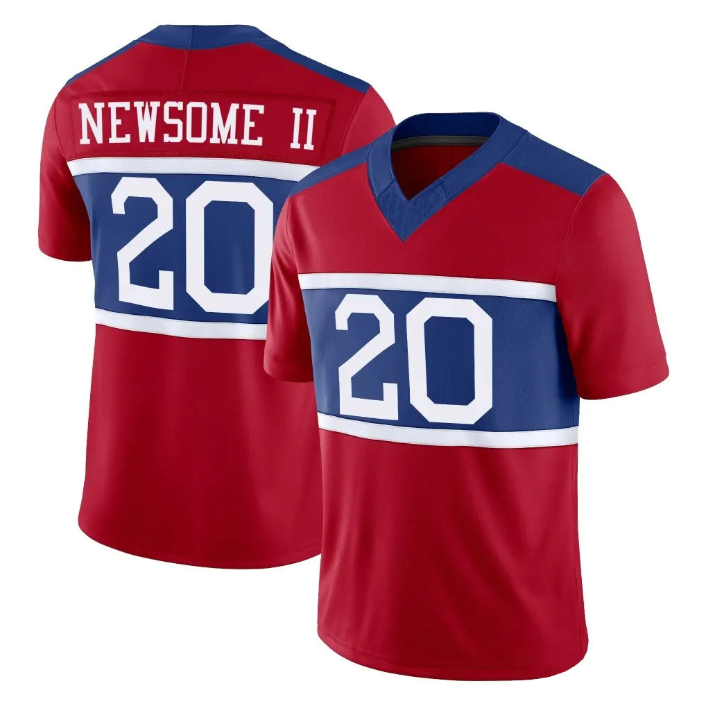 Vanessashop NY.Giants #20 Greg Newsome II Player Red Century Vapor F.U.S.E. Home Game Stitched Jerseys