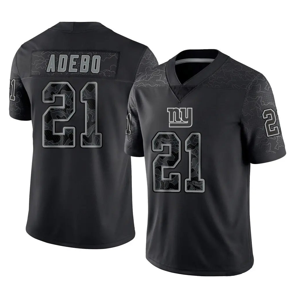 Vanessashop NY.Giants #21 Paulson Adebo Player Black Limited Reflective Home Game Stitched Jerseys