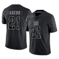Vanessashop NY.Giants #21 Paulson Adebo Player Black Limited Reflective Home Game Stitched Jerseys