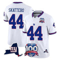 Vanessashop NY.Giants #44 Cam Skattebo Player White 100th Season & State Patch Vapor Limited Home Game Stitched Jerseys