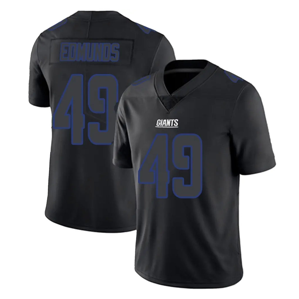 Vanessashop NY.Giants #49 Tremaine Edmunds Player Black Impact Limited Home Game Stitched Jerseys