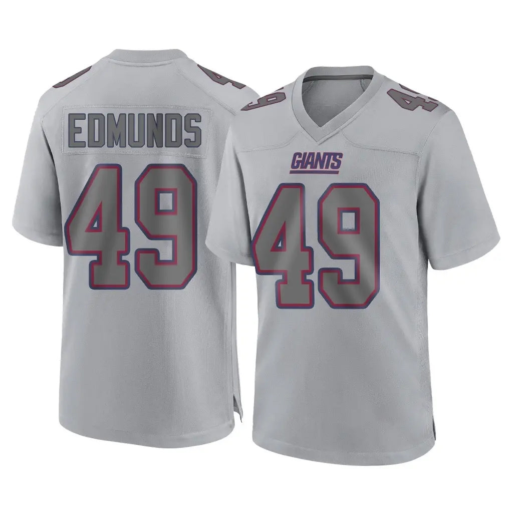 Vanessashop NY.Giants #49 Tremaine Edmunds Player Gray Atmosphere Fashion Limited Game Stitched Jerseys