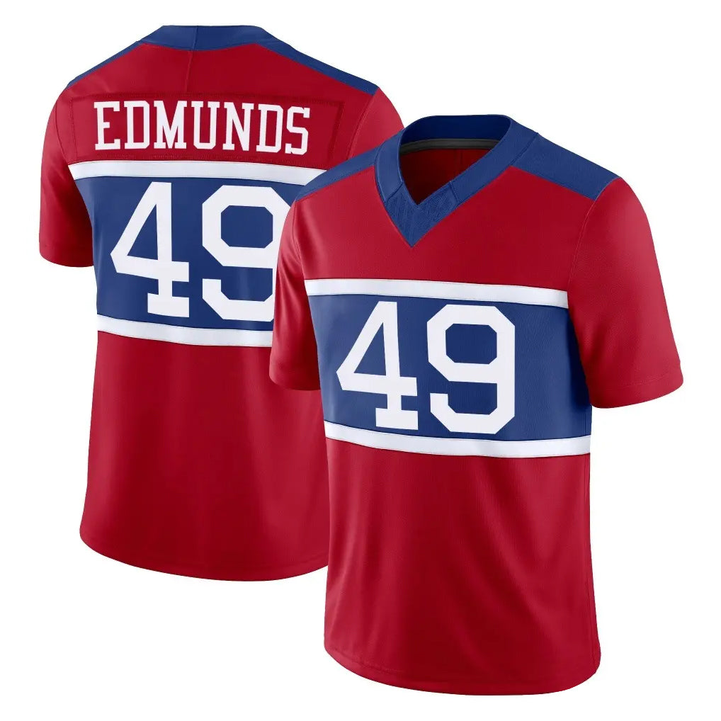 Vanessashop NY.Giants #49 Tremaine Edmunds Player Red Century Vapor F.U.S.E. Home Game Stitched Jerseys