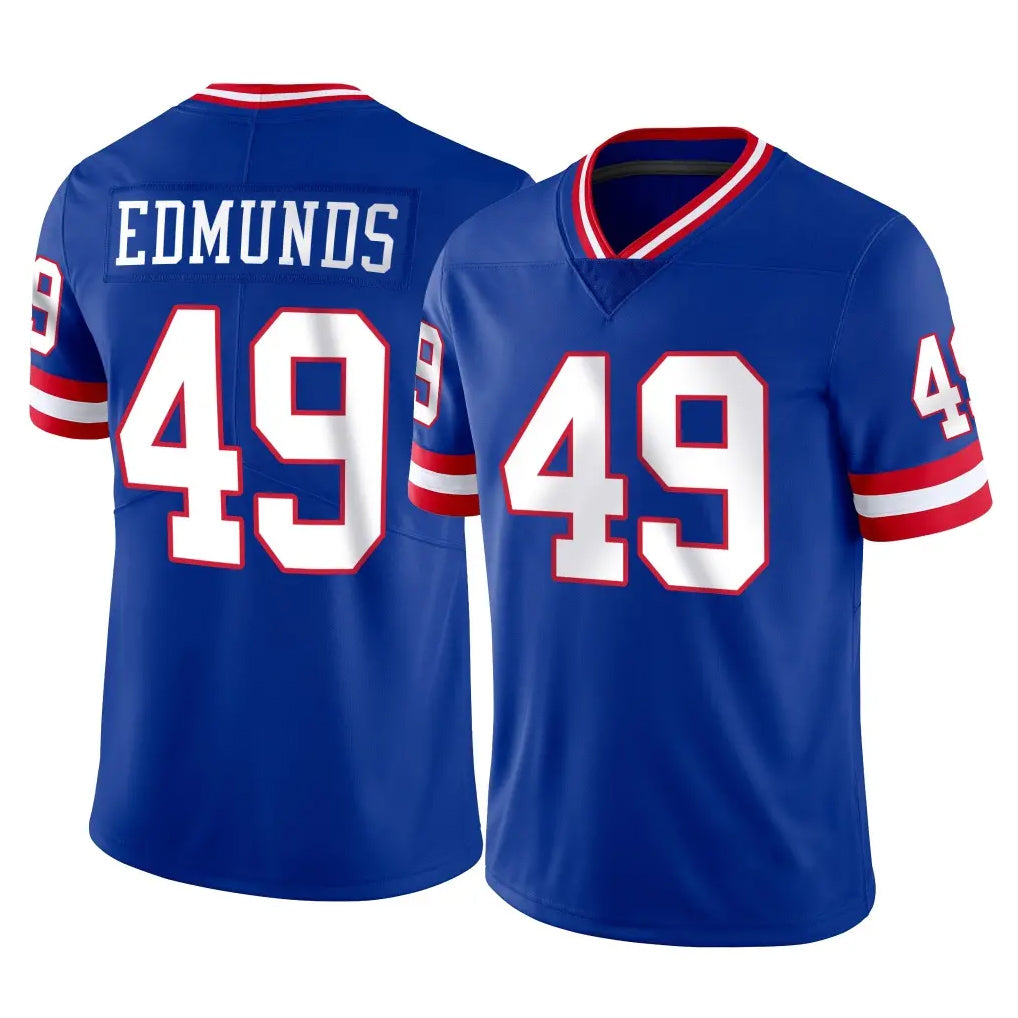 Vanessashop NY.Giants #49 Tremaine Edmunds Player Royal Classic Vapor Home Game Stitched Jerseys