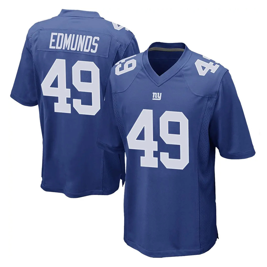Vanessashop NY.Giants #49 Tremaine Edmunds Player Royal Home Game Stitched Jerseys