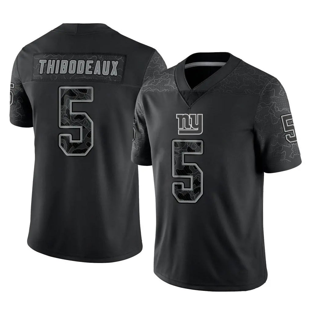 Vanessashop NY.Giants #5 Kayvon Thibodeaux Player Black Limited Reflective Home Game Stitched Jerseys