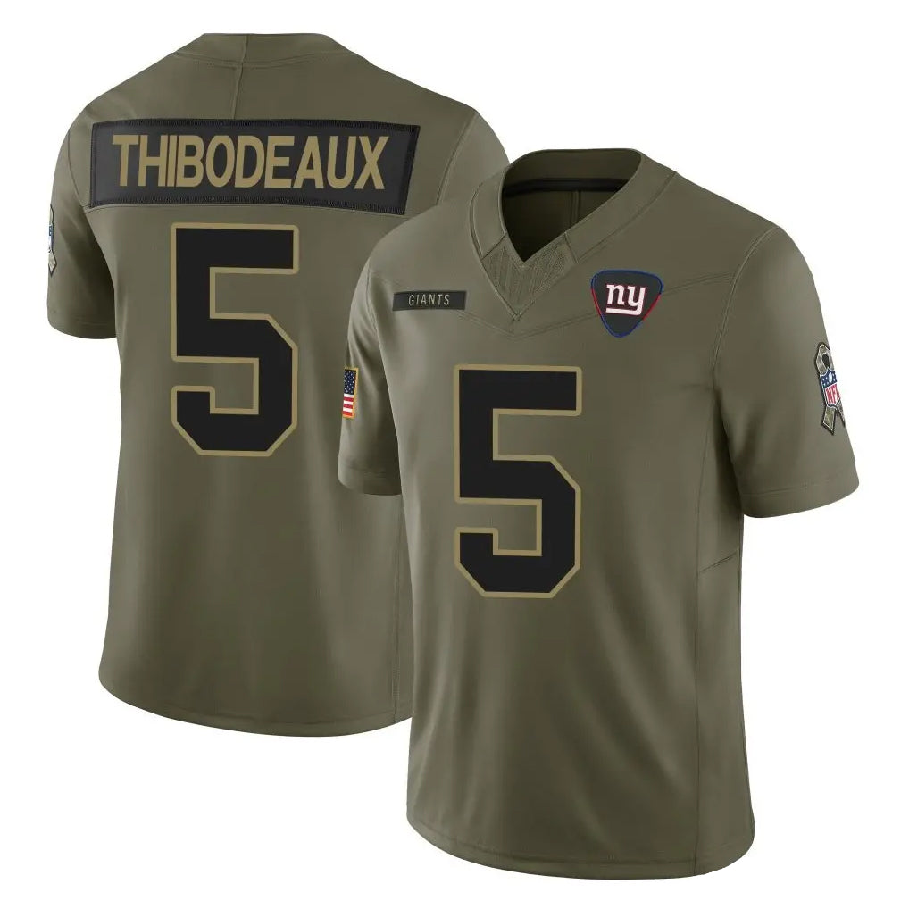 Vanessashop NY.Giants #5 Kayvon Thibodeaux Player Olive 2025 Salute To Service Limited Stitched Jerseys