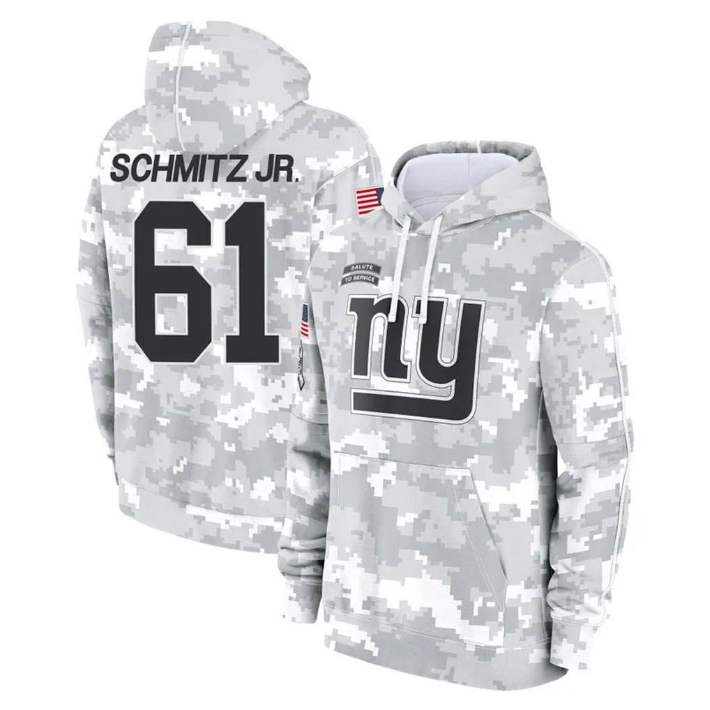 Vanessashop NY.Giants #61 John Michael Schmitz Jr. Player Arctic Camo Salute to Service Pullover Hoodies Limited Game Stitched Jerseys