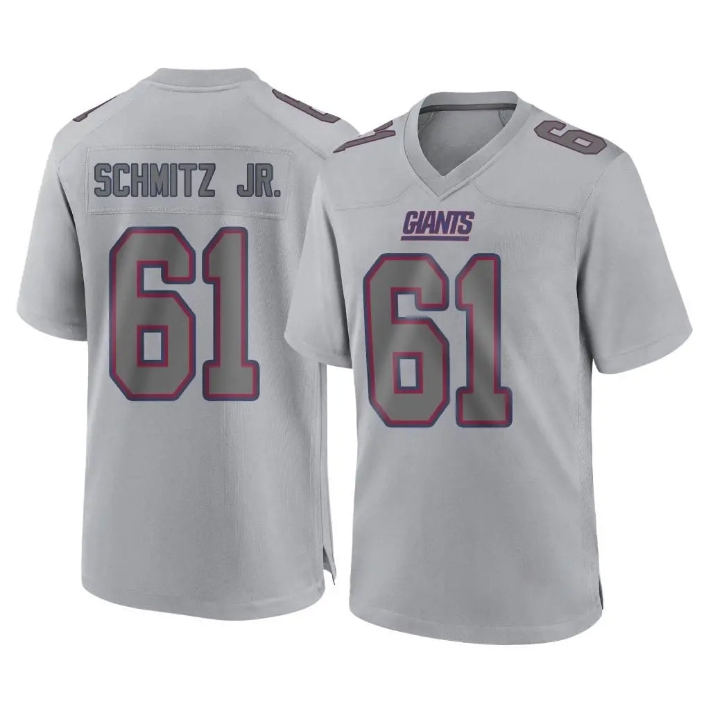 Vanessashop NY.Giants #61 John Michael Schmitz Jr. Player Gray Atmosphere Fashion Limited Game Stitched Jerseys