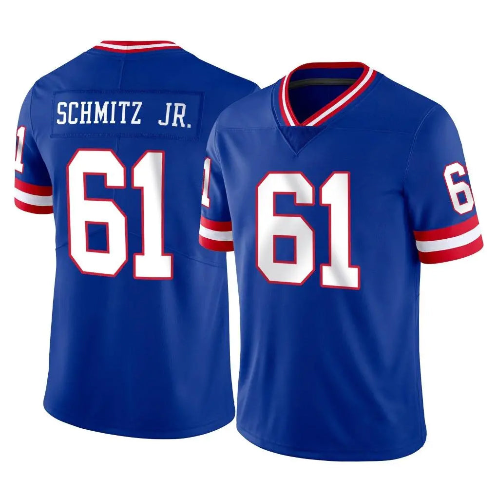 Vanessashop NY.Giants #61 John Michael Schmitz Jr. Player Royal Classic Vapor Home Game Stitched Jerseys