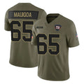 Vanessashop NY.Giants #65 Francis Mauigoa Player Olive 2025 Salute To Service Limited Stitched Jerseys