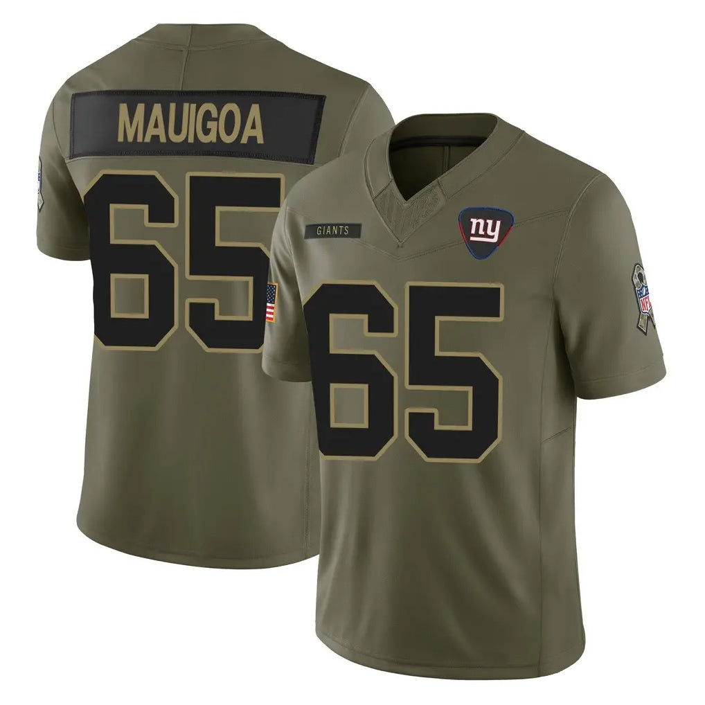 Vanessashop NY.Giants #65 Francis Mauigoa Player Olive 2025 Salute To Service Limited Stitched Jerseys
