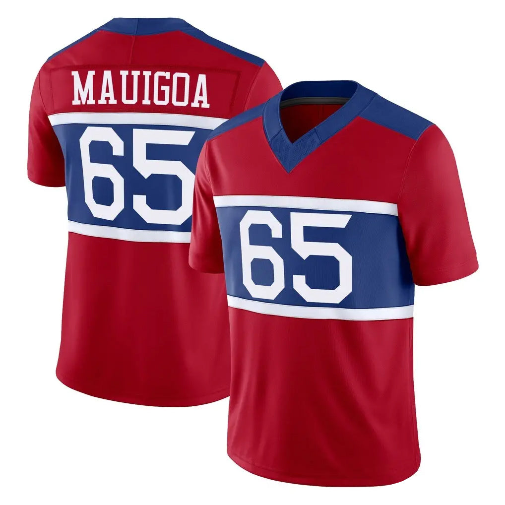 Vanessashop NY.Giants #65 Francis Mauigoa Player Red Century Vapor F.U.S.E. Home Game Stitched Jerseys