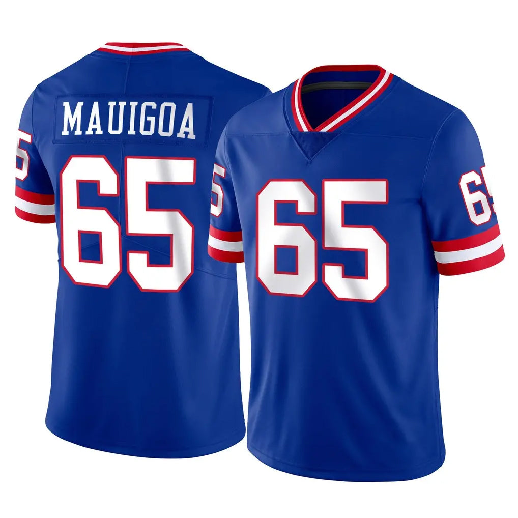 Vanessashop NY.Giants #65 Francis Mauigoa Player Royal Classic Vapor Home Game Stitched Jerseys