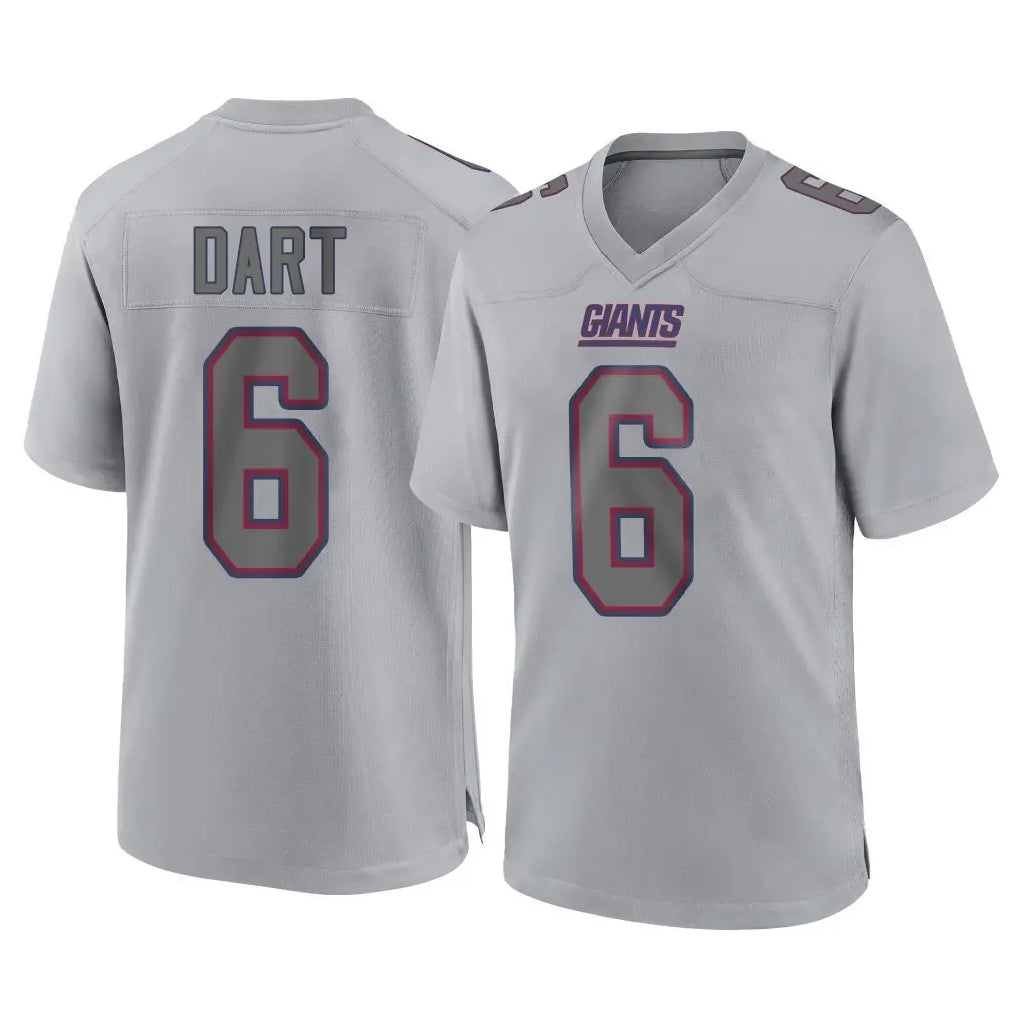 Vanessashop NY.Giants #6 Jaxson Dart Player Gray Atmosphere Fashion Limited Game Stitched Jerseys
