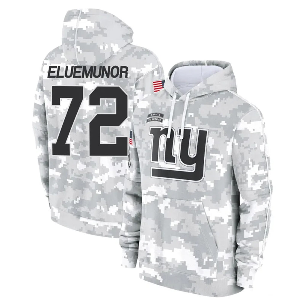 Vanessashop NY.Giants #72 Jermaine Eluemunor Player Arctic Camo Salute to Service Pullover Hoodies Limited Game Stitched Jerseys