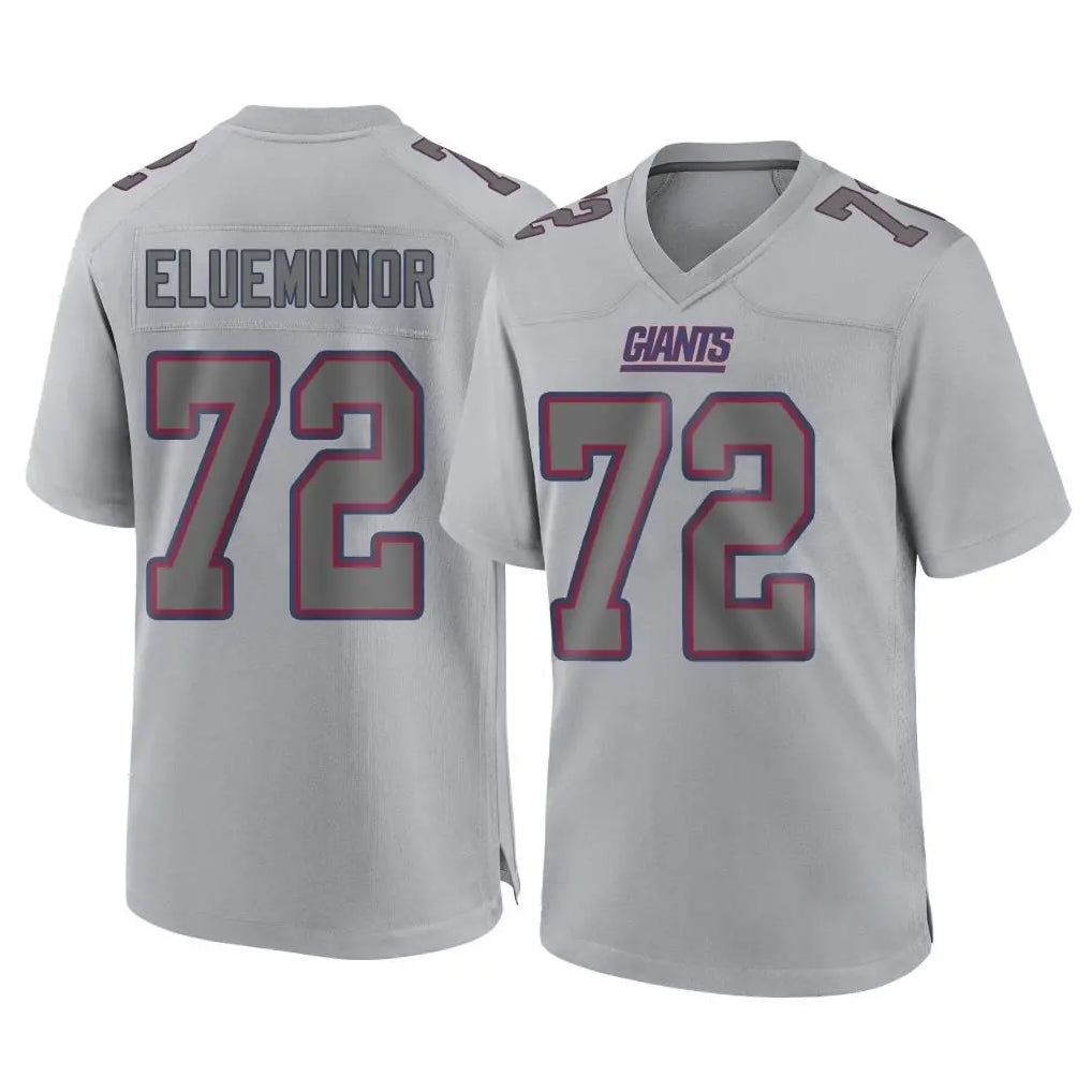 Vanessashop NY.Giants #72 Jermaine Eluemunor Player Gray Atmosphere Fashion Limited Game Stitched Jerseys