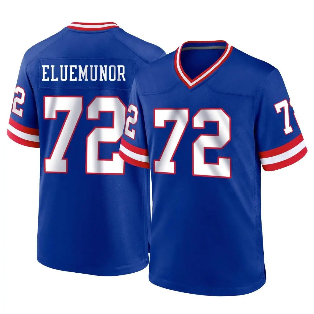 Vanessashop NY.Giants #72 Jermaine Eluemunor Player Royal Classic Home Game Stitched Jerseys