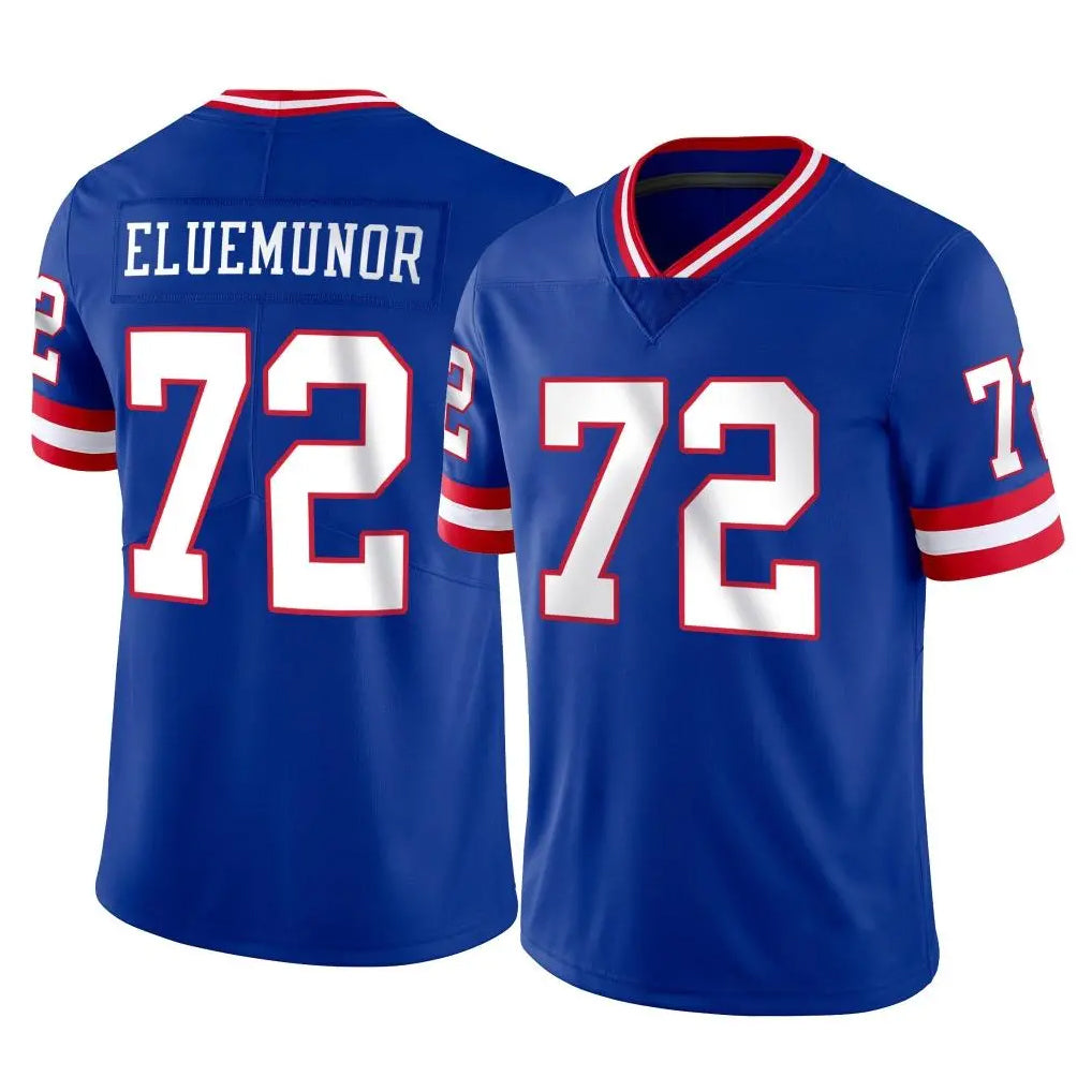 Vanessashop NY.Giants #72 Jermaine Eluemunor Player Royal Classic Vapor Home Game Stitched Jerseys