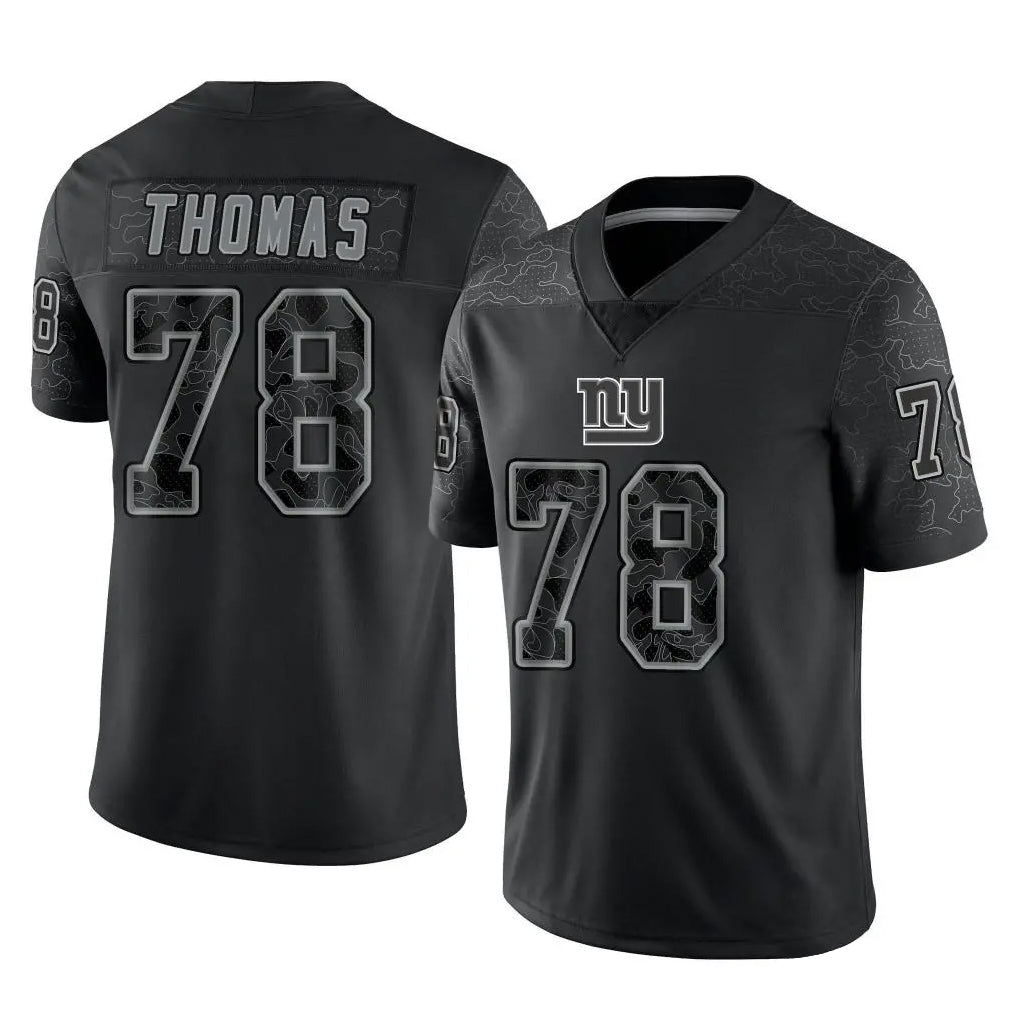 Vanessashop NY.Giants #78 Andrew Thomas Player Black Limited Reflective Home Game Stitched Jerseys