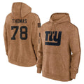 Vanessashop NY.Giants #78 Andrew Thomas Player Brown Salute to Service Pullover Hoodies Limited Game Stitched Jerseys