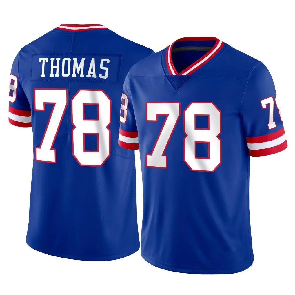 Vanessashop NY.Giants #78 Andrew Thomas Player Royal Classic Vapor Home Game Stitched Jerseys