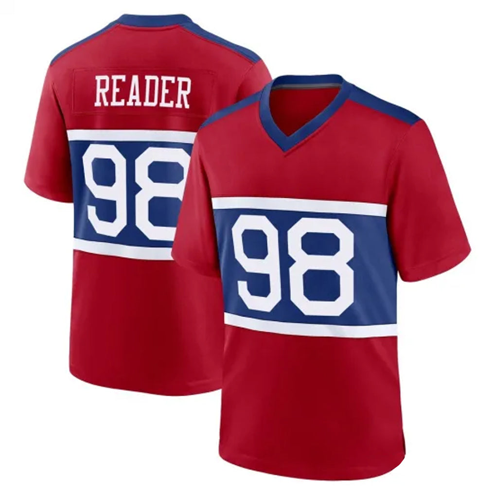 Vanessashop NY.Giants #98 DJ Reader Player Red Century Home Game Stitched Jerseys