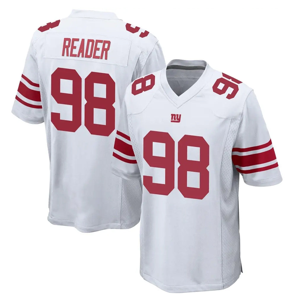 Vanessashop NY.Giants #98 DJ Reader Player White Home Game Stitched Jerseys