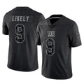 Vanessashop NY.Giants #9 Lsaiah Likely Player Black Limited Reflective Home Game Stitched Jerseys