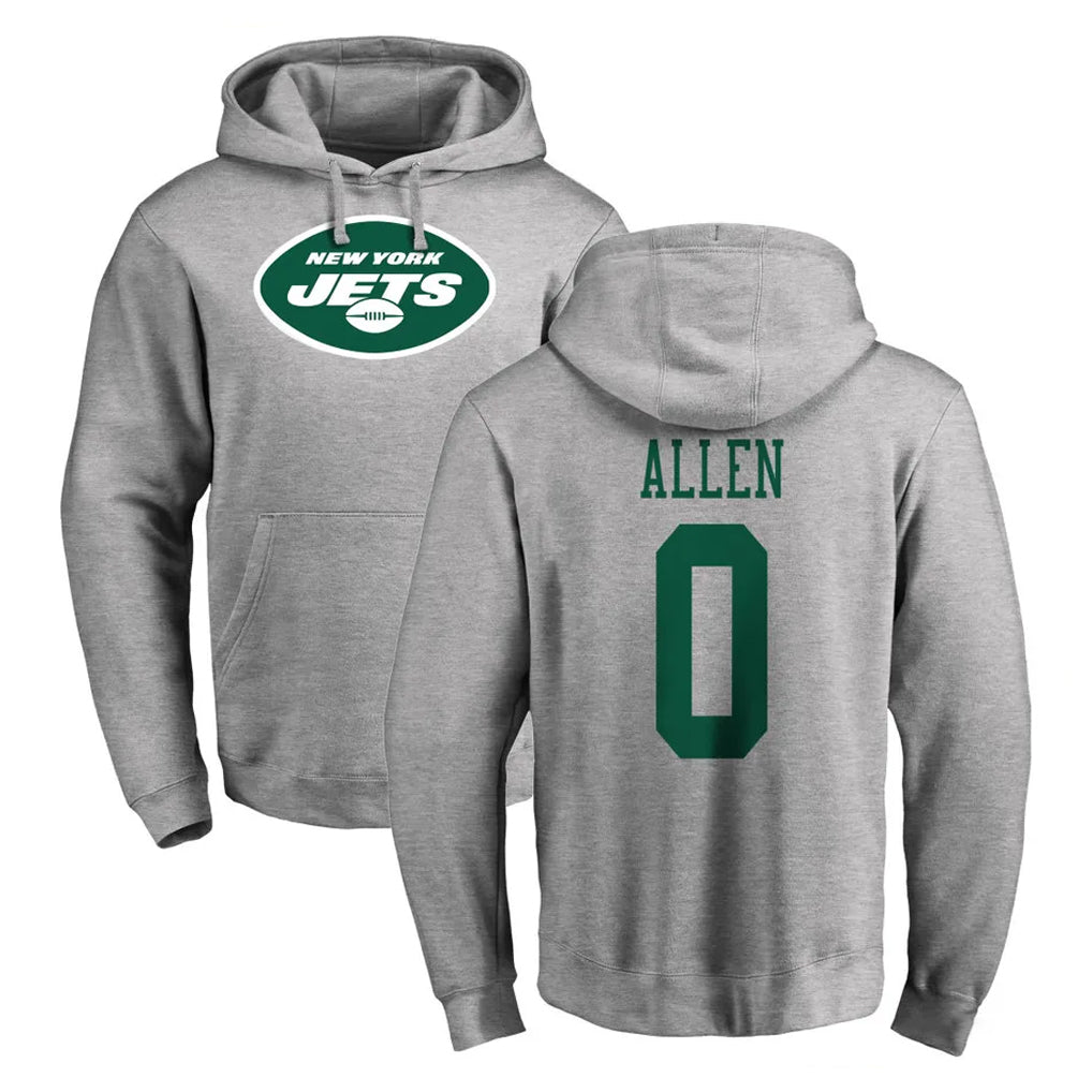 Vanessashop NY.Jets #0 Braelon Allen Player Gray LOGO Pullover Hoodies Limited Game Stitched Jerseys