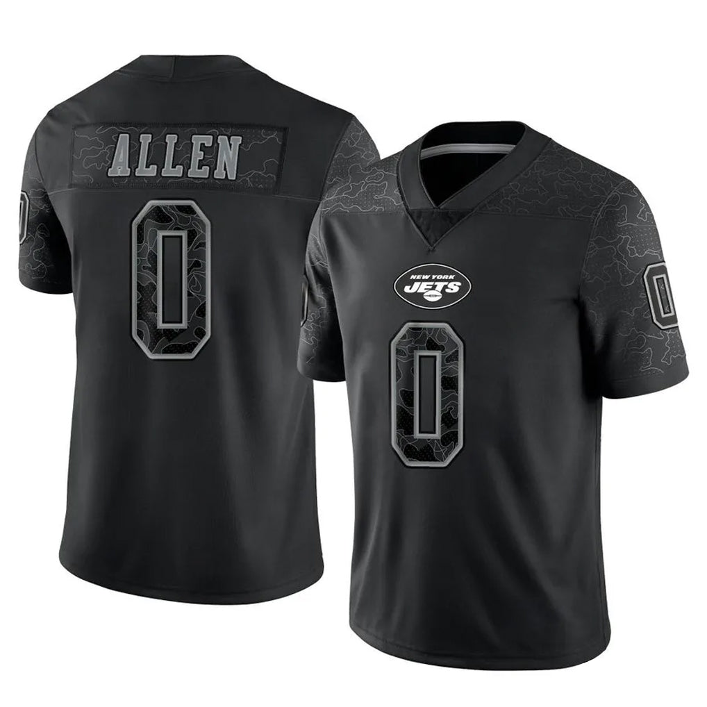 Vanessashop NY.Jets #0 Braelon Allen Player Stealth Black Limited Reflective Home Game Stitched Jerseys